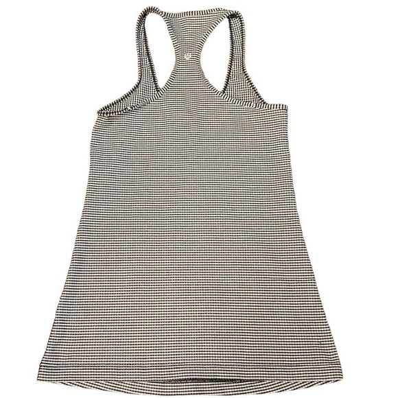 Lululemon Women Striped Activewear Tank Top Racerback Scoop Neck Black White ? - Picture 3 of 7